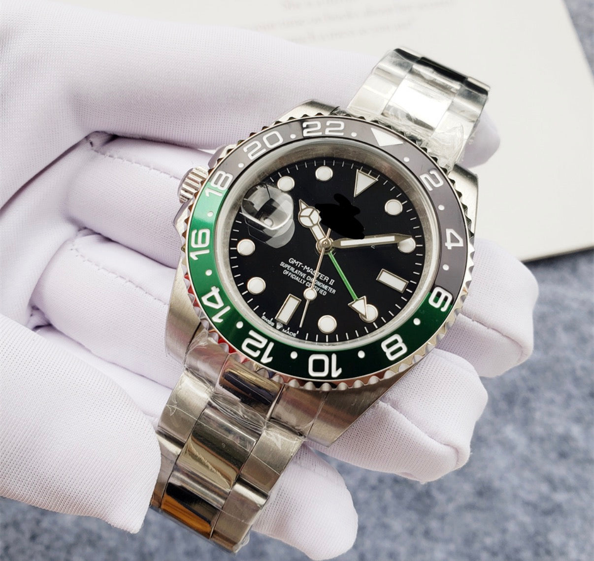 Men’s GMT Watch Green/Black/Silver